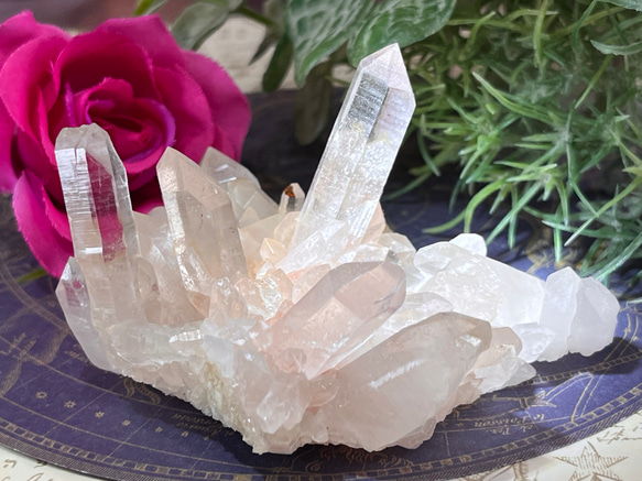 ヒマラヤ✨  マニカラン産　ピンク水晶  原石　クラスター 3枚目の画像