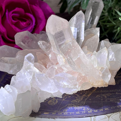 ヒマラヤ✨  マニカラン産　ピンク水晶  原石　クラスター 2枚目の画像
