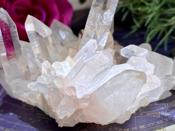 ヒマラヤ✨  マニカラン産　ピンク水晶  原石　クラスター 6枚目の画像