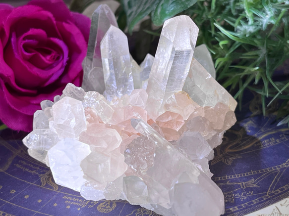 ヒマラヤ✨  マニカラン産　ピンク水晶  原石　クラスター 5枚目の画像