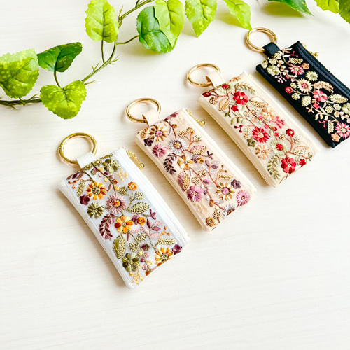 【リュンヌ】インド刺繍リボン・ミニポーチ(S) インド刺繍リボン・ミニポーチ(S)♡handmade【386】 - メルカリ