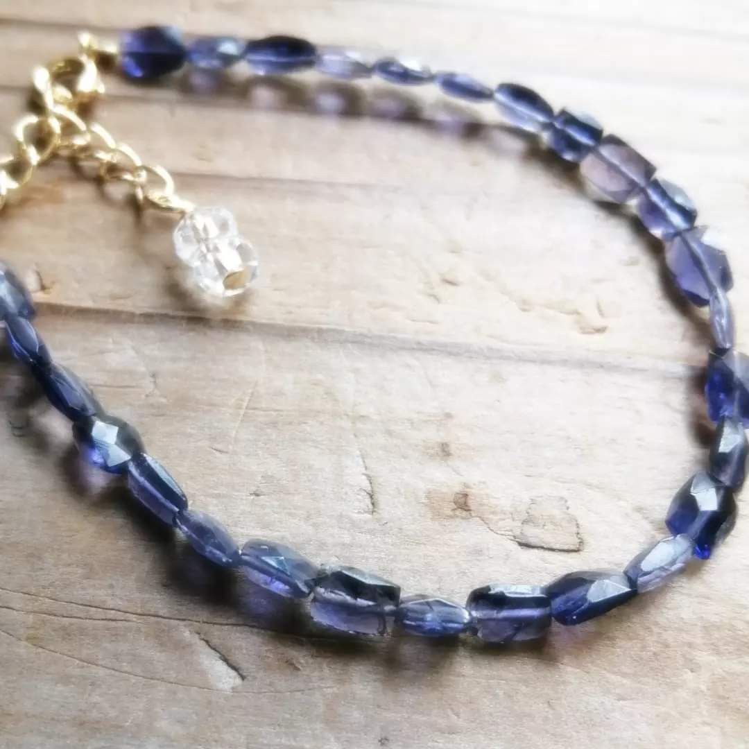 ◆アイオライトレクタングルのブレスレット 8000円（送料無料） 4×5mm前後