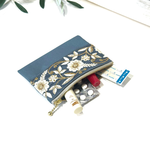 ✳︎ハンドメイド✳︎ポーチ付きティッシュケース花柄ブルー