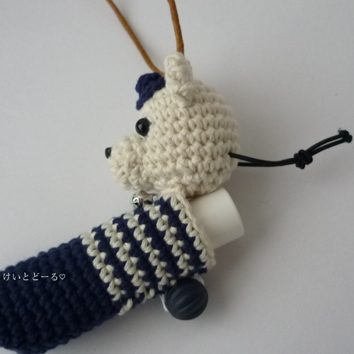 ワンちゃんリップケース兼用シャチハタ入れ『白いぬ』 はんこ