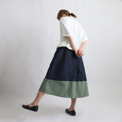 初夏ＳＡＬＥ　７５cm丈　愉快なスカート　パッチワーク　ギャザー　スカート　ベビーキャンバスコットン　Y18C 3枚目の画像