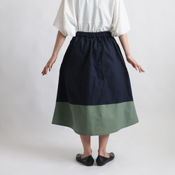 初夏ＳＡＬＥ　７５cm丈　愉快なスカート　パッチワーク　ギャザー　スカート　ベビーキャンバスコットン　Y18C 6枚目の画像