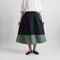初夏ＳＡＬＥ　７５cm丈　愉快なスカート　パッチワーク　ギャザー　スカート　ベビーキャンバスコットン　Y18C 5枚目の画像