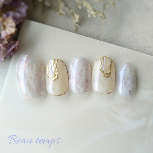 新作】オーロラちゃん青紫♡ネイルチップ222 ネイルチップ（つけ爪  