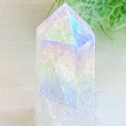 七色の夢໒꒱✨　レインボーオーラ　水晶　クリスタル　ポイント　原石　ポリッシュ 5枚目の画像