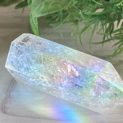 七色の夢໒꒱✨　レインボーオーラ　水晶　クリスタル　ポイント　原石　ポリッシュ 3枚目の画像