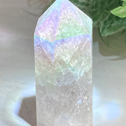 七色の夢໒꒱✨　レインボーオーラ　水晶　クリスタル　ポイント　原石　ポリッシュ 4枚目の画像