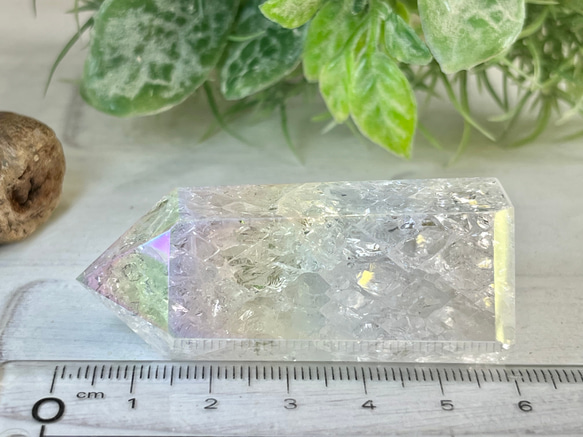 七色の夢໒꒱✨　レインボーオーラ　水晶　クリスタル　ポイント　原石　ポリッシュ 9枚目の画像