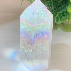 七色の夢໒꒱✨　レインボーオーラ　水晶　クリスタル　ポイント　原石　ポリッシュ 7枚目の画像