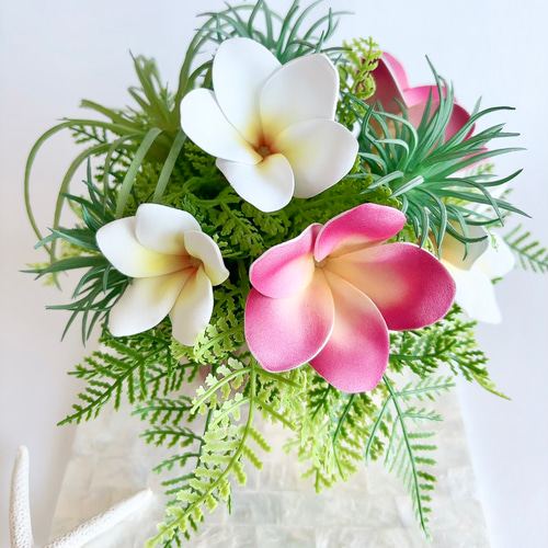 夏色プルメリアのスワッグ夫婦アレンジ❣️ayu❣️2つセット 夏色