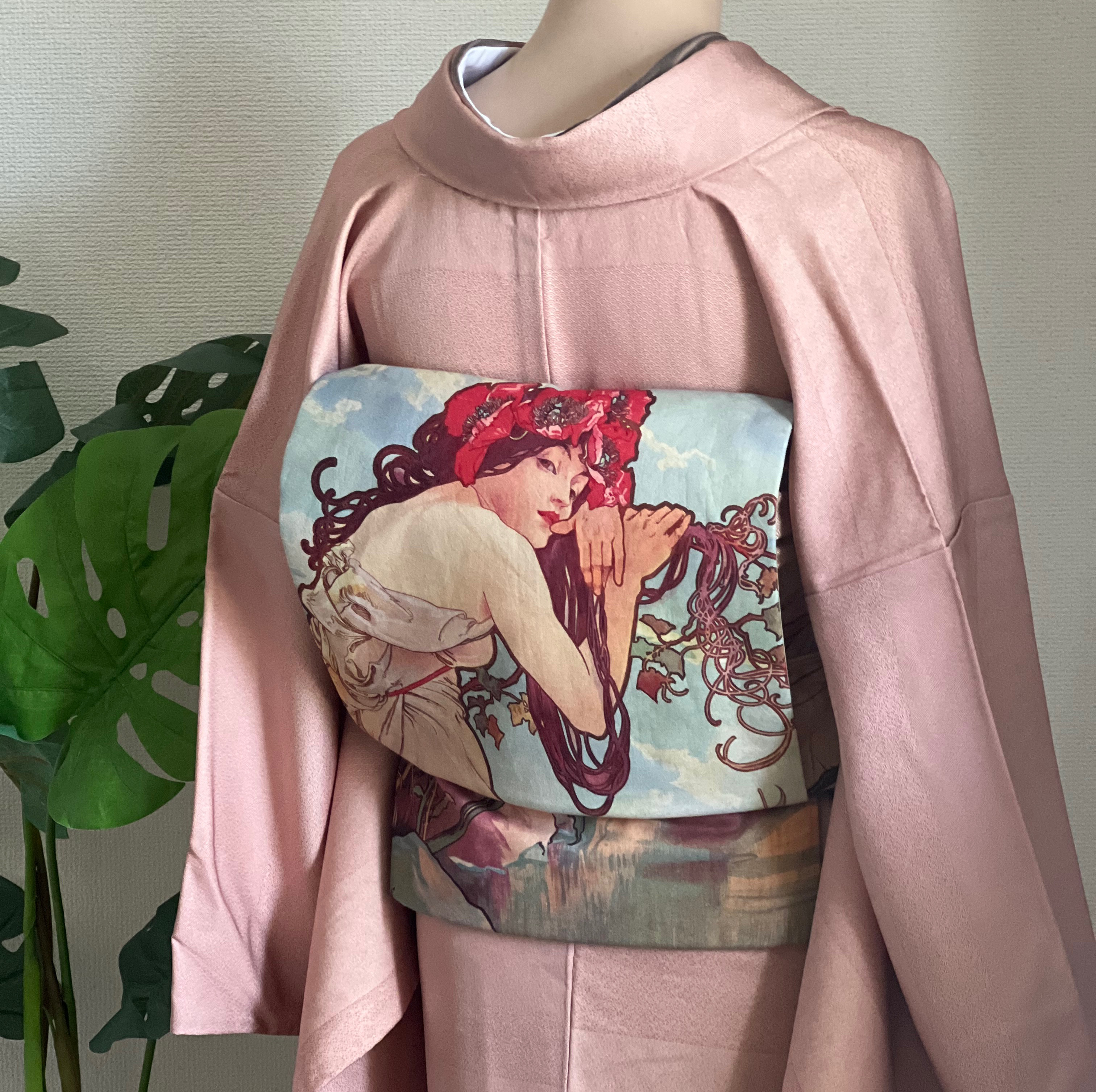 再出品！アート帯ミュシャ「四季・夏」名古屋帯