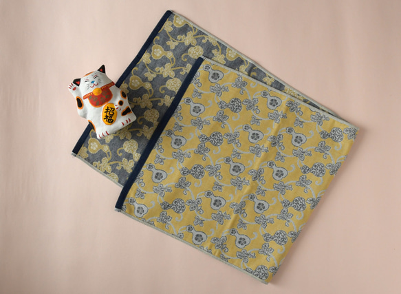 ＯＳＡＫＡＣＯＣＯＮ　３重ガーゼタオル　瓢箪唐草　サイズ85×34ｃｍ　綿100％　大阪泉州製 1枚目の画像