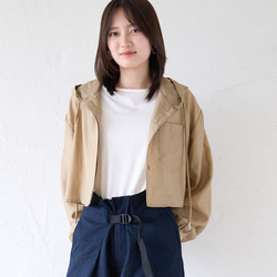 Morinogakko 透視短袖連帽衫（卡其色）防紫外線夾克/遮陽傘 | mg-lb18-ka 第13張的照片