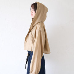 Morinogakko 透視短袖連帽衫（卡其色）防紫外線夾克/遮陽傘 | mg-lb18-ka 第3張的照片
