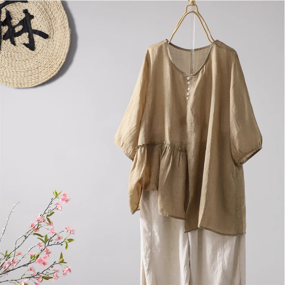 soulberry あしたのふく くたっとオープンカラーなシャツ レディース