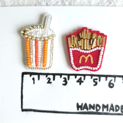 3点☆miniハンバーガーセット*ビーズ刺繍ブローチ 9枚目の画像