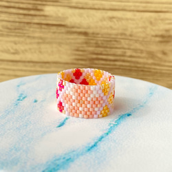 No.2204 ビーズリングハンドメイド(12～14号) ビーズリング 2個セット 11-D 指輪・リング kaaaho 通販