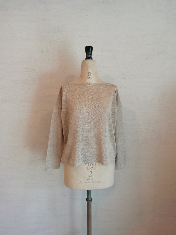 【特別提供品】リネン100％♡前後2WAYプルオーバー　キナリ 4枚目の画像