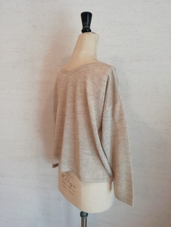 【特別提供品】リネン100％♡前後2WAYプルオーバー　キナリ 8枚目の画像