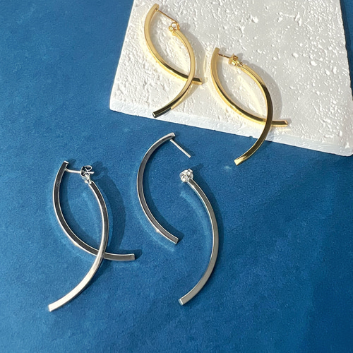 JORIE】silver925 揺れるスティックピアス 刻印あり イヤリング