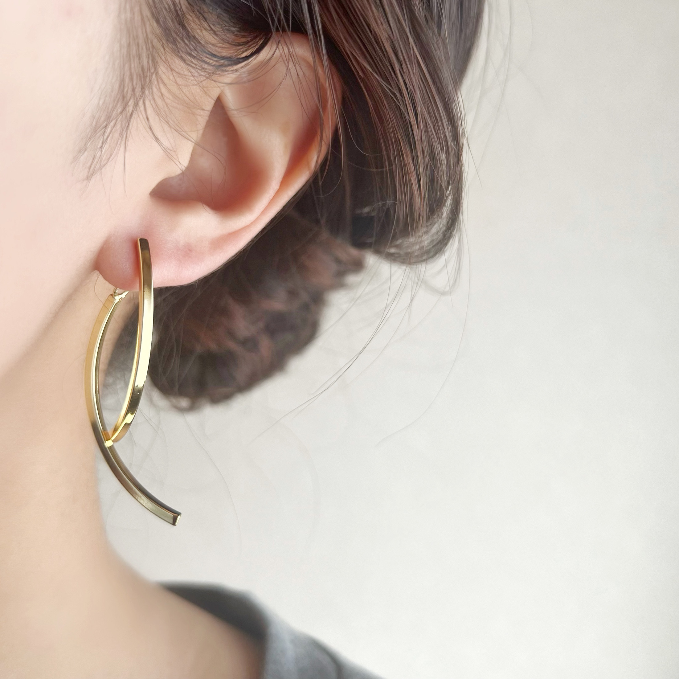 JORIE】silver925 揺れるスティックピアス 刻印あり イヤリング