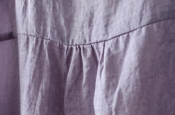 【受注制作】レトロVネック刺繍半袖 4色  麻100％シャツ.リネンのブラウス  ゆったり パ一プル 14枚目の画像