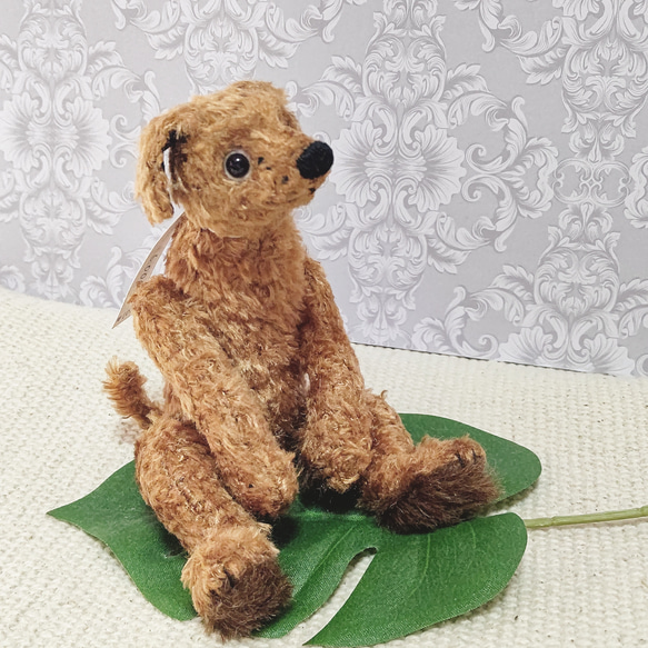 のら犬　ロンリー （茶）／ テディベアタイプの犬のぬいぐるみ　約19cm 3枚目の画像