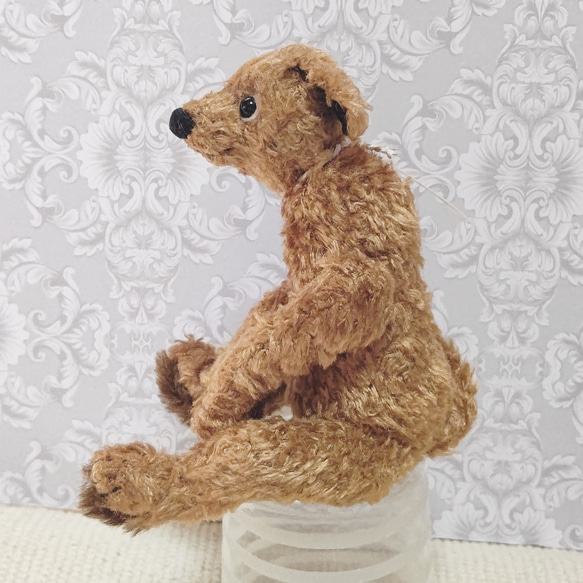 のら犬　ロンリー （茶）／ テディベアタイプの犬のぬいぐるみ　約19cm 7枚目の画像