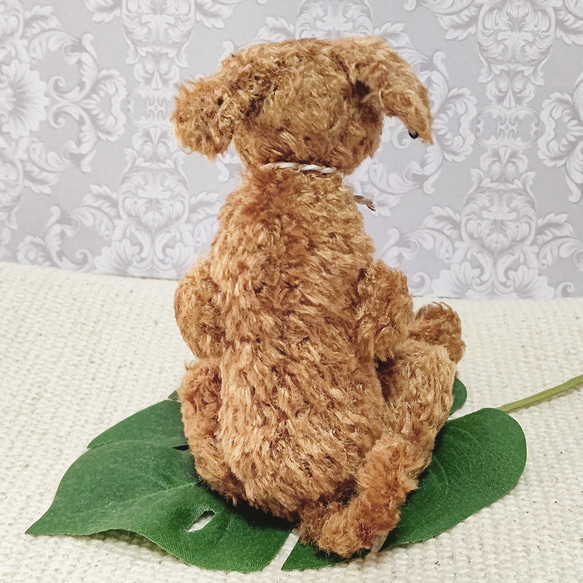 のら犬　ロンリー （茶）／ テディベアタイプの犬のぬいぐるみ　約19cm 8枚目の画像