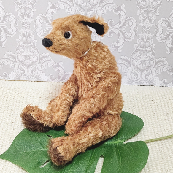 のら犬　ロンリー （茶）／ テディベアタイプの犬のぬいぐるみ　約19cm 6枚目の画像