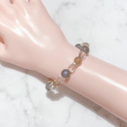 目標達成のお守り】ルチルクォーツ×ラブラドライト×高品質水晶 天然石