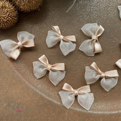 1082【サテンリボンパーツ/10ヶ】3色アソート デコパーツ ＋Ucraft