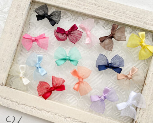 オーガンジーリボン♡ツイン♡大人かわいい オーガンジーリボン♡ツイン