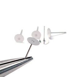 ese71-4 [20 件/10 對] 約 6mm 圓板 316L 耳環硬體手術不鏽鋼 第3張的照片