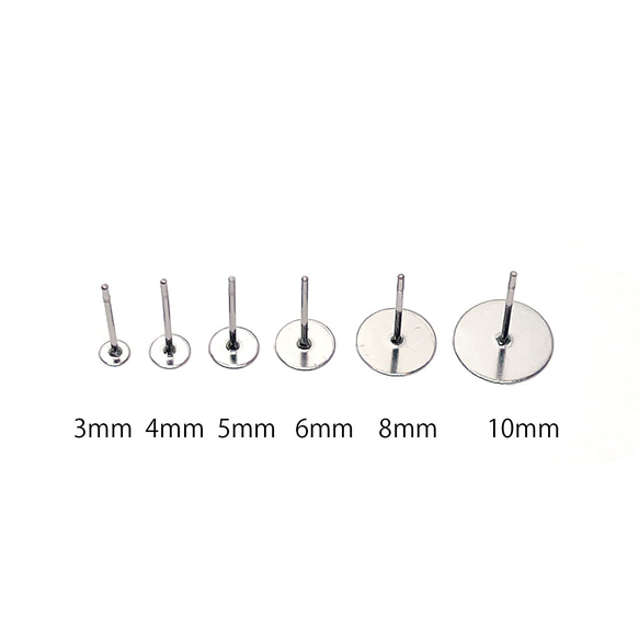 ese71-4 [20 件/10 對] 約 6mm 圓板 316L 耳環硬體手術不鏽鋼 第6張的照片
