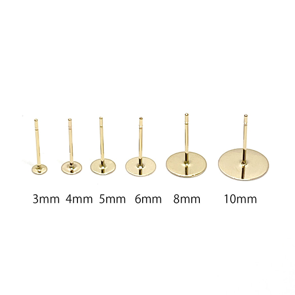 ese71-4 [10 件/5 對] 約 6mm 圓盤 316L 18KGP 金耳環硬體手術不鏽鋼 第6張的照片