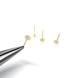 ese71-2 [20 件/10 對] 約 4 毫米圓板 316L 18KGP 金耳環配件醫用不鏽鋼 第3張的照片