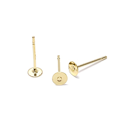 ese71-2 [20 件/10 對] 約 4 毫米圓板 316L 18KGP 金耳環配件醫用不鏽鋼 第2張的照片