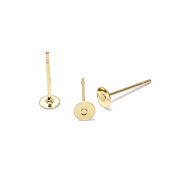 ese71-2 [20 件/10 對] 約 4 毫米圓板 316L 18KGP 金耳環配件醫用不鏽鋼 第2張的照片