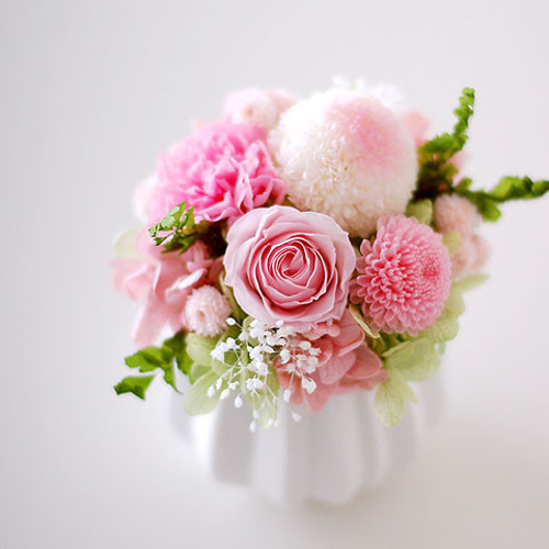仏花】再販7＊可憐ピンクのバラを使った丸みが可憐なミニ仏花【供花  