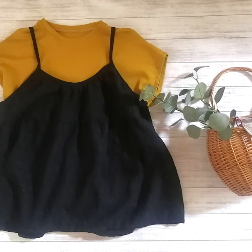 大人のビスチェ キャミソール 綿100 スカラップレース刺繍 ML タンク