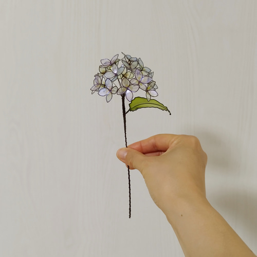 紫陽花】 一輪挿し 季節の花 紫陽花ハンドメイド2024 アートフラワー