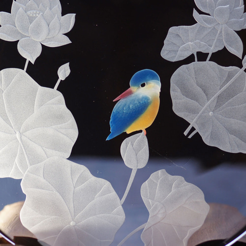 飾り皿「蓮池に翡翠」 中皿 自由工房 通販 17546880｜Creema(クリーマ)