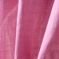 【受注制作】リネンのブラウス.ラミー麻  七分袖Tシャツ　トップス 刺繡麻シャツ ゆったり ローズピンク   ﻿ 18枚目の画像