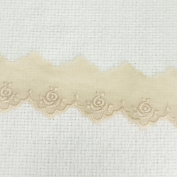 綿レース　ヴィンテージ　アンティーク色（オフホワイト）薔薇　日本製ルシアン　１m単位　Lc46 7枚目の画像