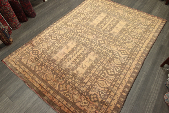 色枯れの美　アンティーク　アフガニスタン　トライバルラグ　手織り絨毯　ヴィンテージラグ　162x222cm　＃133 9枚目の画像